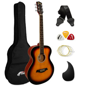 Tiger ACG2-SB Full-size Acoustic Steel-string Guitar Pack for Beginners - Sunburst